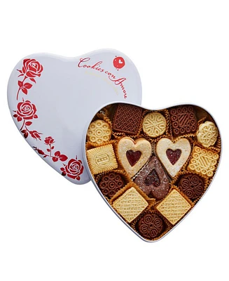 Cookies Con Amore Assorted Gourmet Italian Cookies White Heart Tin