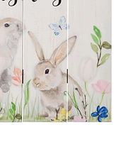 Glitzhome 18"H Easter Wooden Bunny Wall Decor