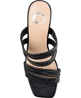 Journee Collection Women's Natia Woven Block Heel Sandals