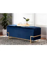 Parker Glam and Luxe Velvet Upholstered Storage Ottoman