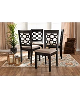 Peter Modern and Contemporary Fabric Upholstered 4 Piece Dining Chair Set