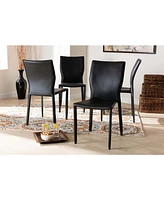 Heidi Modern and Contemporary Faux Leather Upholstered 4 Piece Dining Chair Set