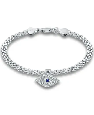 Giani Bernini Cubic Zirconia Evil Eye Charm Bismark Chain Bracelet, Created for Macy's