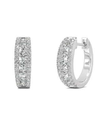 Moissanite Huggie Earrings 3/4 ct. t.w. Diamond Equivalent in 14k White Gold