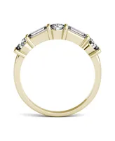 Moissanite Round and Baguette Stackable Ring 1-1/6 ct. tw. Diamond Equivalent 14k Gold