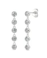 Moissanite Bezel Drop Earrings 1 ct. t.w. Diamond Equivalent in 14k White Gold