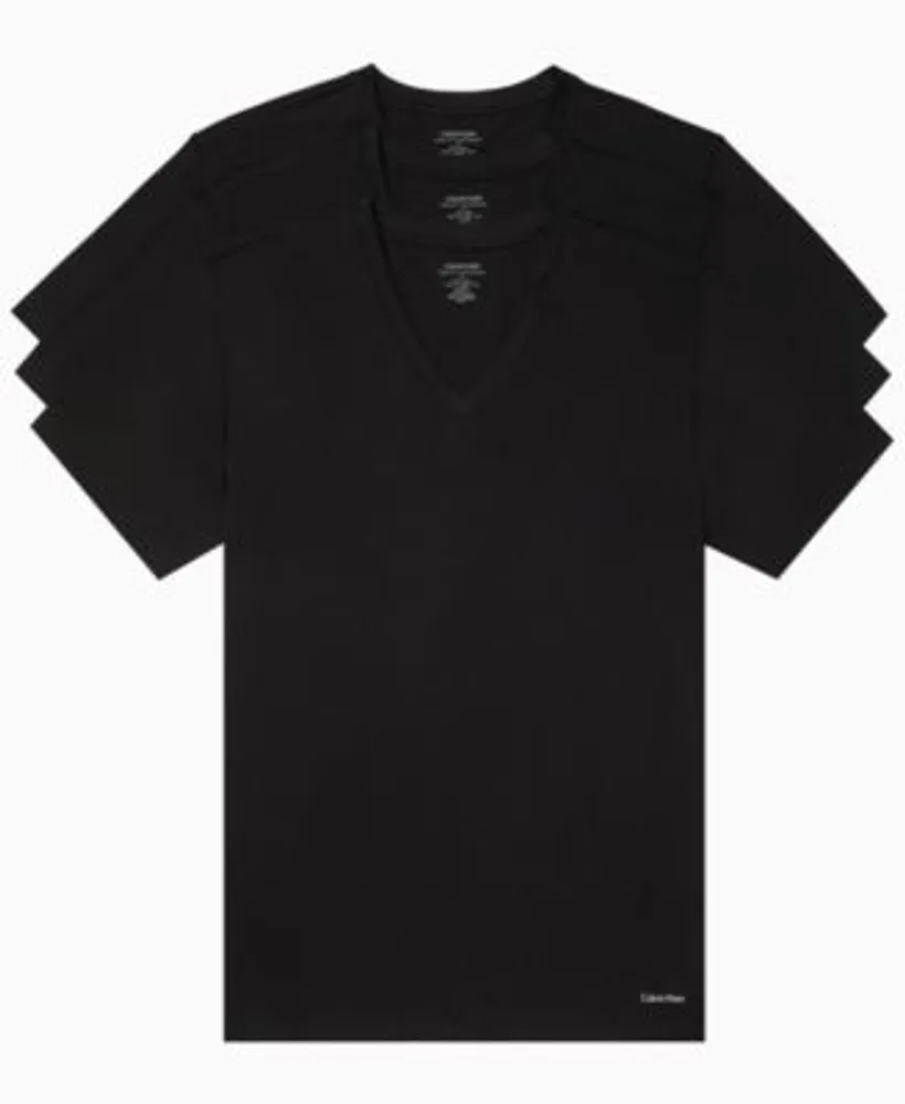 Calvin Klein Mens 3 Pack Cotton Classics Short Sleeve V Neck T Shirts