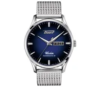 Tissot Men's Swiss Automatic Heritage Visodate Powermatic 80 Stainless Steel Mesh Bracelet Watch 42mm