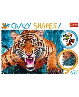 Trefl Crazy Shape Jigsaw Puzzle Facing a Tiger, 600 Piece