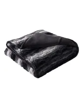 Christian Siriano Ny 60" x 70" Black Ombre Luxury Faux Fur Filled Throw with Gift Box