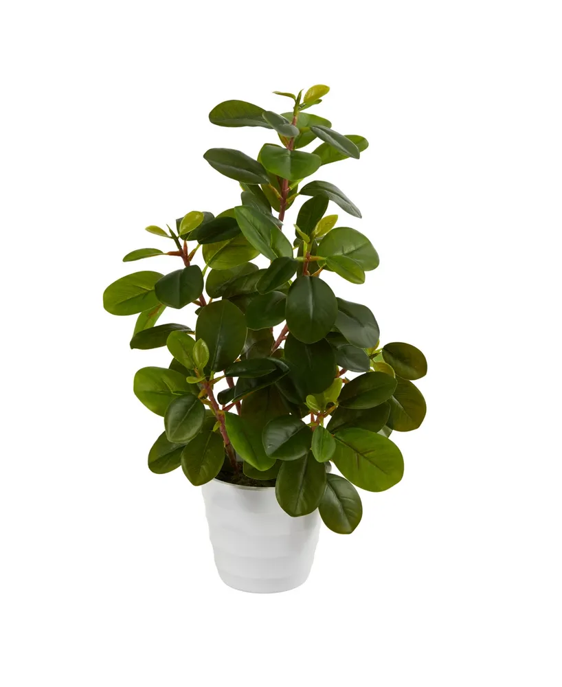 16" Peperomia Artificial Plant in Decorative Planter