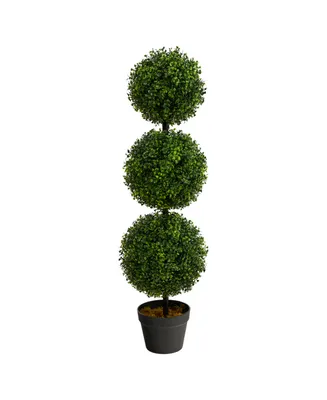 3' Boxwood Triple Ball Topiary Artificial Tree Indoor/Outdoor
