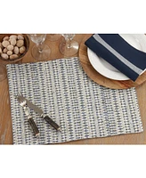 Saro Lifestyle Table Placemats with Woven Line Design Set of 4, 20" x 14"