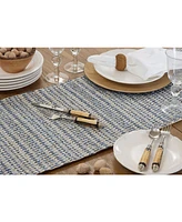 Saro Lifestyle Woven Table Runner with Line Design, 72" x 16"