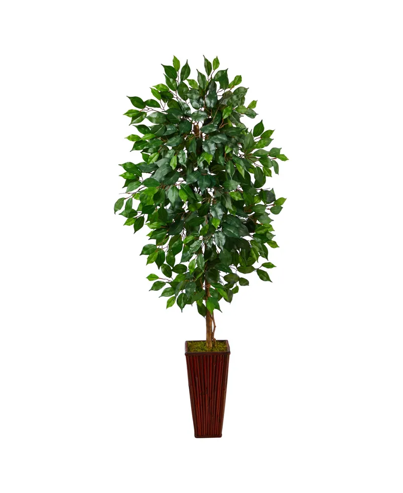 5' Fiscus Artificial Tree in Bamboo Planter