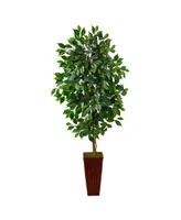 5' Fiscus Artificial Tree in Bamboo Planter