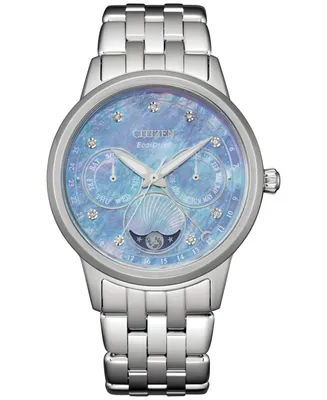 Citizen Women's Calendrier Diamond Accent Stainless Steel Bracelet Watch 37mm