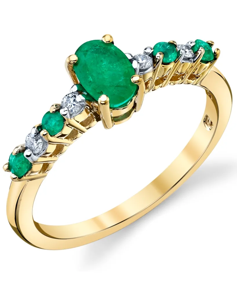 Emerald (5/8 ct. t.w.) & Diamond (1/20 ct. t.w.) Ring in 10k Gold