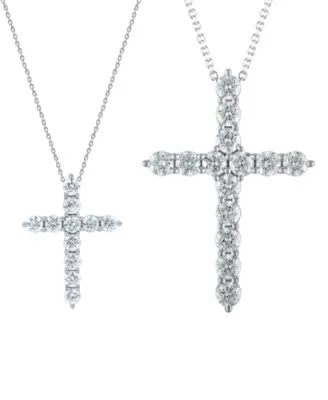 Diamond Cross Pendant Necklace 2 Ct. T.W. Or 3 Ct. T.W. In 14k White Gold