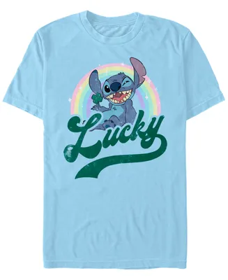 Men's Lilo Stitch Lucky Rainbow Short Sleeve T-shirt