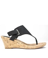 White Mountain Women's All Good Thong Wedge Sandals