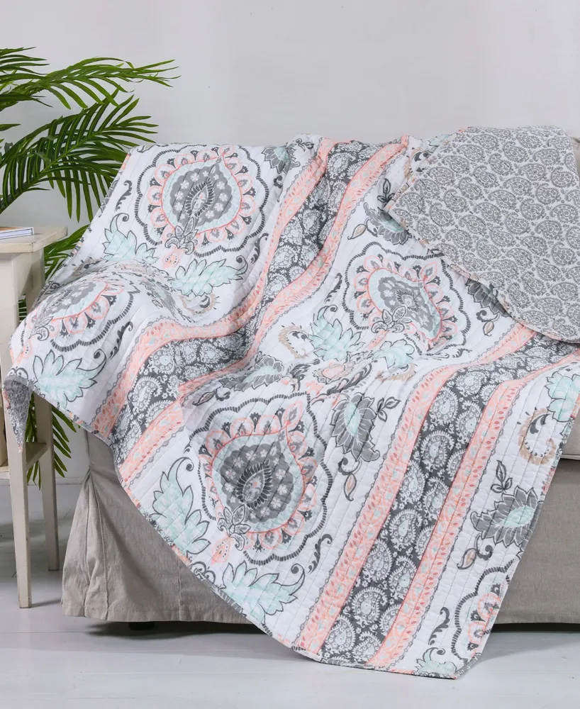 Levtex Darcy Paisley Damask Quilted Throw, 50" x 60"