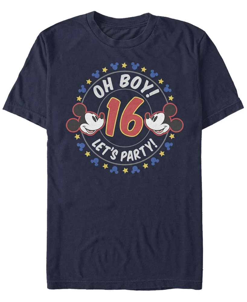 Fifth Sun Men's Oh Boy Mickey 16 Short Sleeve Crew T-shirt