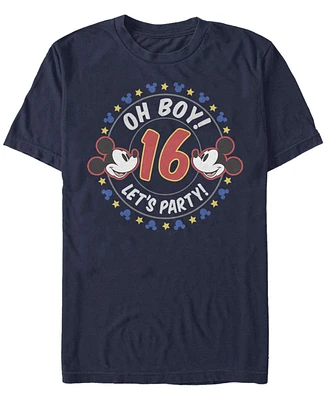 Fifth Sun Men's Oh Boy Mickey 16 Short Sleeve Crew T-shirt