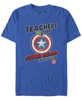 Fifth Sun Men's Super Teacher Captain Short Sleeve Crew T-shirt