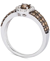 Le Vian Chocolate Diamond (1 ct. t.w.) & Nude (1/8 Halo Ring 14k White, Yellow or Rose Gold