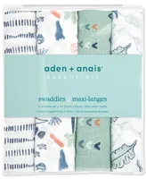 aden by aden + anais Baby Boys Printed Muslin Swaddles, Pack of 4