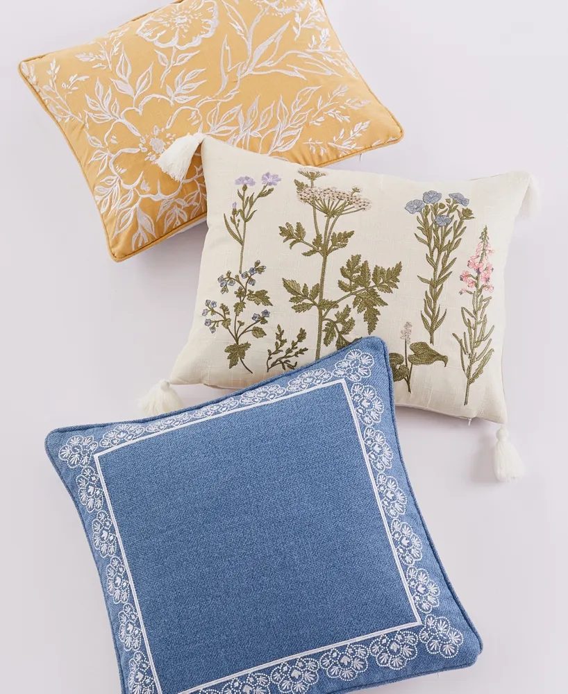 Levtex Apolonia FloralEmbroidered Decorative Pillow, 14" x 18"
