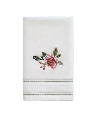 Avanti Spring Garden Peony Embroidered Fingertip Towel, 11" x 18"