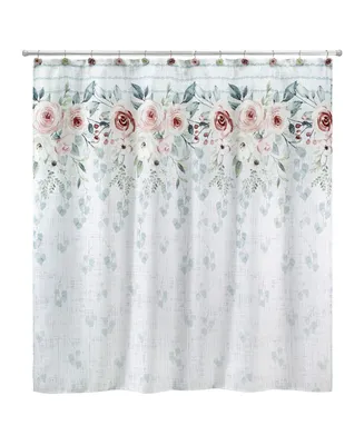Avanti Spring Garden Peony Printed Shower Curtain, 72" x 72"
