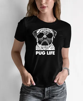 Women's Word Art Pug Life T-Shirt