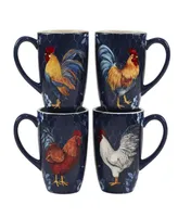 Indigo Rooster 16 Piece Dinnerware Set