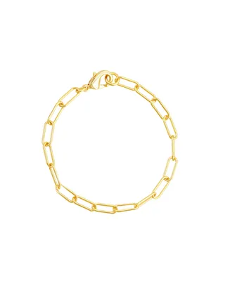 Paper Clip Chain Anklet 10" - Yellow Gold