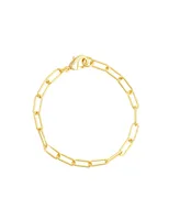 Paper Clip Chain Anklet 10" - Yellow Gold