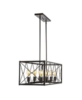 Galax 8-Light Adjustable Iron Farmhouse Industrial Led Dimmable Pendant