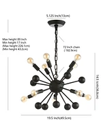 Orbit 10-Light Adjustable Modern Industrial Sputnik Led Chandelier