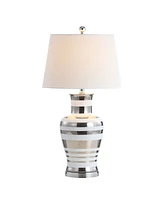 Zilar Striped Classic Modern Led Table Lamp - Silver