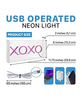 Contemporary Glam Acrylic Box Usb Operated Led Neon Light