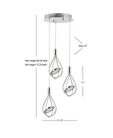 Orion 11.5" Adjustable Modern Integrated 3-Light Cluster Led Pendant