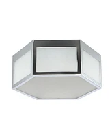 Minimo 13" Hexagon, Frosted Glass Led Flush Mount