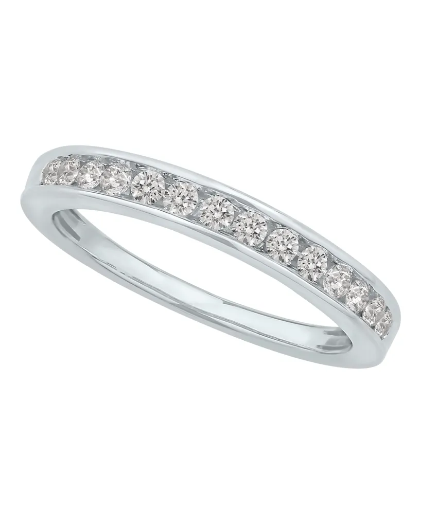 Diamond Channel Band (1/4 ct. t.w.) in 14K White Gold or Yellow Gold
