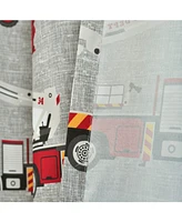 Lush Decor Kids Fire Truck Window Curtain Panels Set, 84" x 52"
