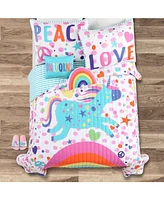 Lush Decor Kids Unicorn Rainbow -Pc. Quilt Set