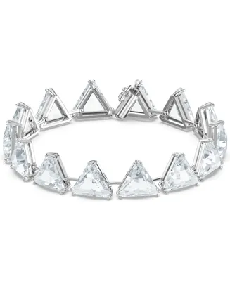 Swarovski Silver-Tone Triangle-Crystal Flex Bracelet