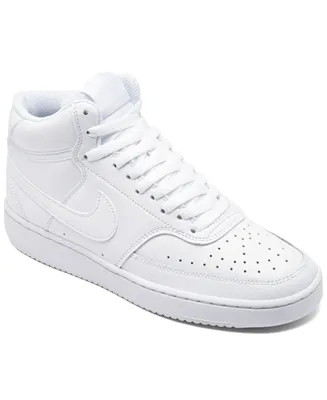 Nike Women's Court Vision Mid Casual Sneakers from Finish Line - White, White