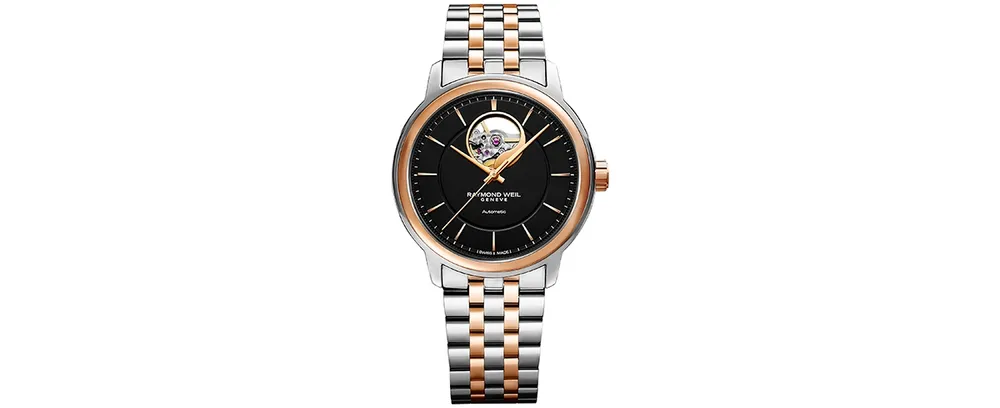 Raymond Weil Men's Swiss Automatic Maestro Rose Gold Pvd Stainless Steel Bracelet Watch 39mm